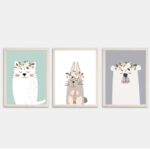 Set x 3 - Animales con flores (varios tamaños)