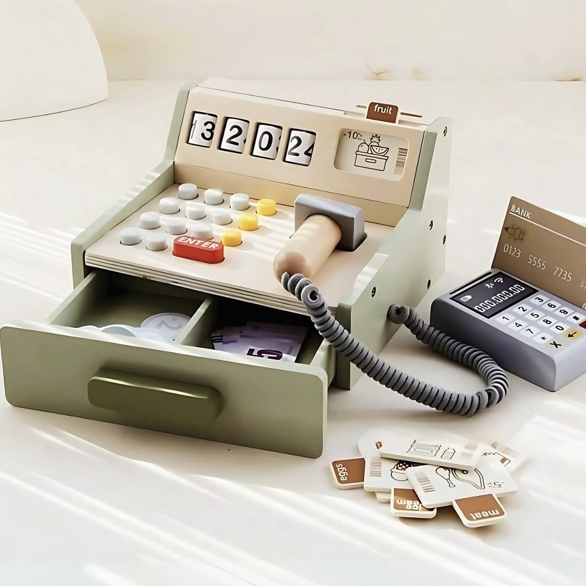 Caja registradora de madera