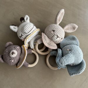 Sonajero tejido animalitos (varios modelos)